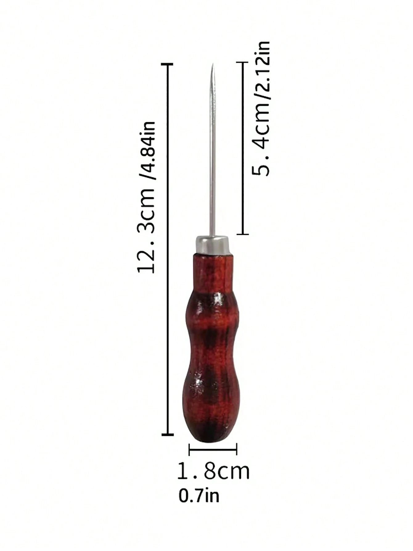 1pc Wooden Handle Gourd Awl Suitable For Leather Stamping Or DIY Handmade