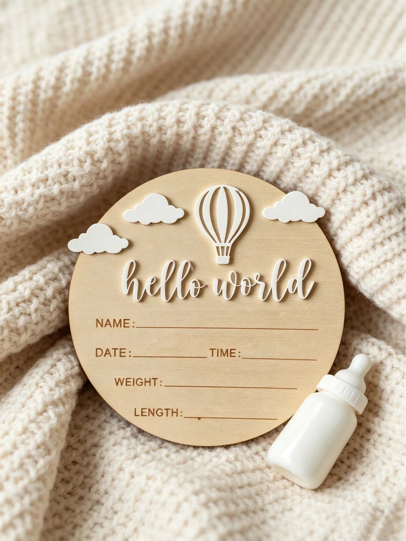 1pc Wooden Milestone, Newborn Birth Announcement, Personalized Baby Announcement Board, Gender Reveal Party Decor, Baby Birth Announcement Plaque, Baby Shower Baby Room Gift Signage, These Photo Props