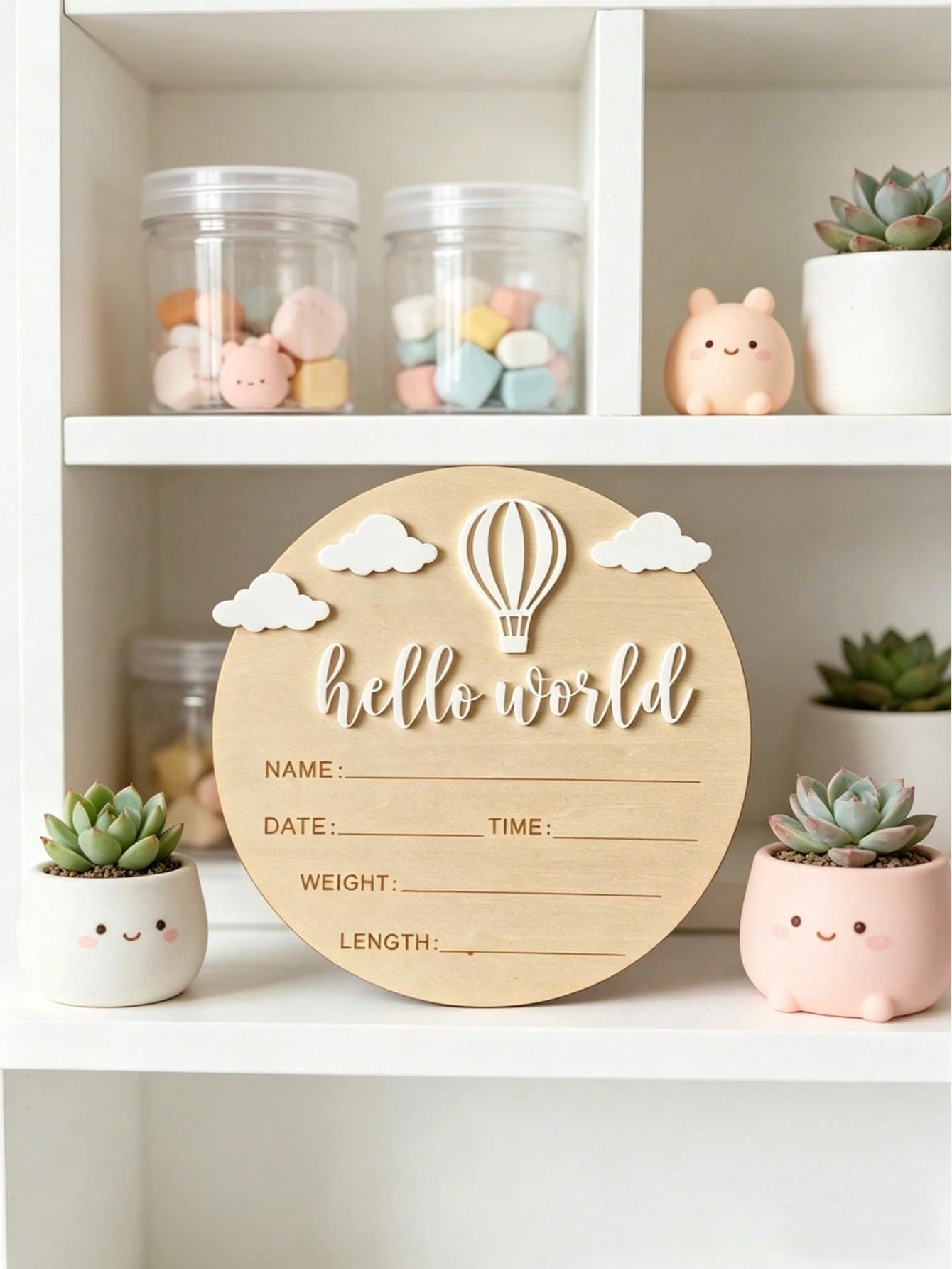 1pc Wooden Milestone, Newborn Birth Announcement, Personalized Baby Announcement Board, Gender Reveal Party Decor, Baby Birth Announcement Plaque, Baby Shower Baby Room Gift Signage, These Photo Props