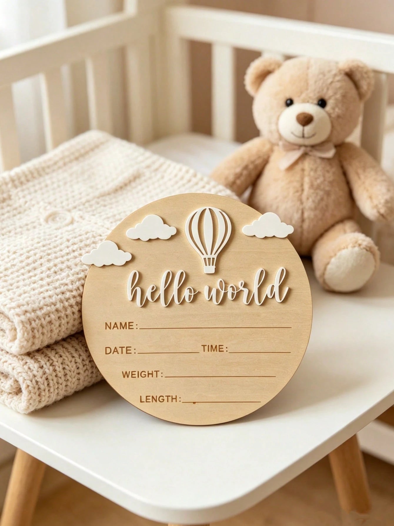 1pc Wooden Milestone, Newborn Birth Announcement, Personalized Baby Announcement Board, Gender Reveal Party Decor, Baby Birth Announcement Plaque, Baby Shower Baby Room Gift Signage, These Photo Props