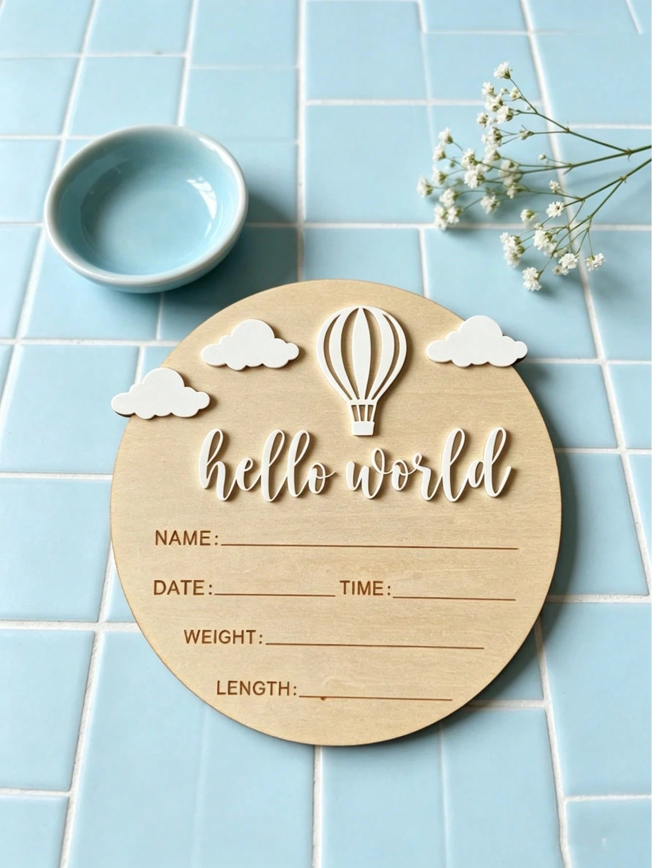 1pc Wooden Milestone, Newborn Birth Announcement, Personalized Baby Announcement Board, Gender Reveal Party Decor, Baby Birth Announcement Plaque, Baby Shower Baby Room Gift Signage, These Photo Props
