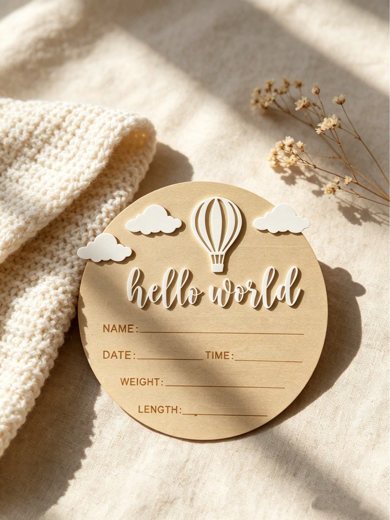 1pc Wooden Milestone, Newborn Birth Announcement, Personalized Baby Announcement Board, Gender Reveal Party Decor, Baby Birth Announcement Plaque, Baby Shower Baby Room Gift Signage, These Photo Props