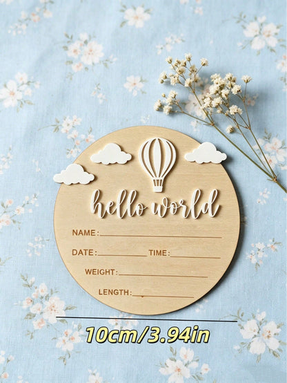 1pc Wooden Milestone, Newborn Birth Announcement, Personalized Baby Announcement Board, Gender Reveal Party Decor, Baby Birth Announcement Plaque, Baby Shower Baby Room Gift Signage, These Photo Props