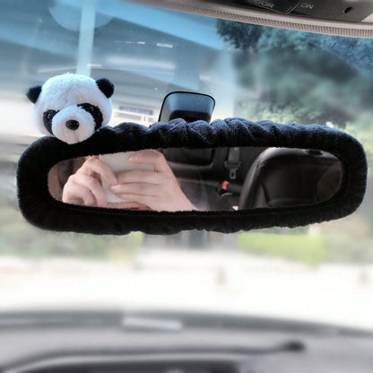 1PCS Creative Cute Bear Car Rearview Mirror Cover New Cartoon Electric Car Rearview Mirror Car Interior Decoration