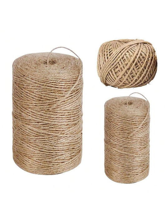 1Roll 1.5mm X 98.4/326/656ft Garden Twine Strong Natural Jute 98.4 Feet Long Brown Twine For Gardening Tomato Climbing Plant Tie Floristry Crafts Gift Wrapping Packing Decor For Festival,Garden Tools
