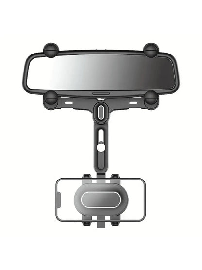 1set Car Rearview Mirror Mount Phone Holder, Navigation, Retractable, Multifunctional