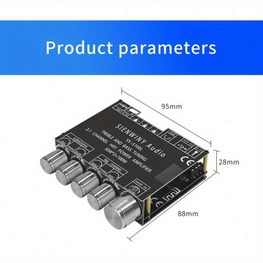 2.1 Channel Audio Amplifier Board Module, High And Low Frequency Modulation, Heavy Subwoofer