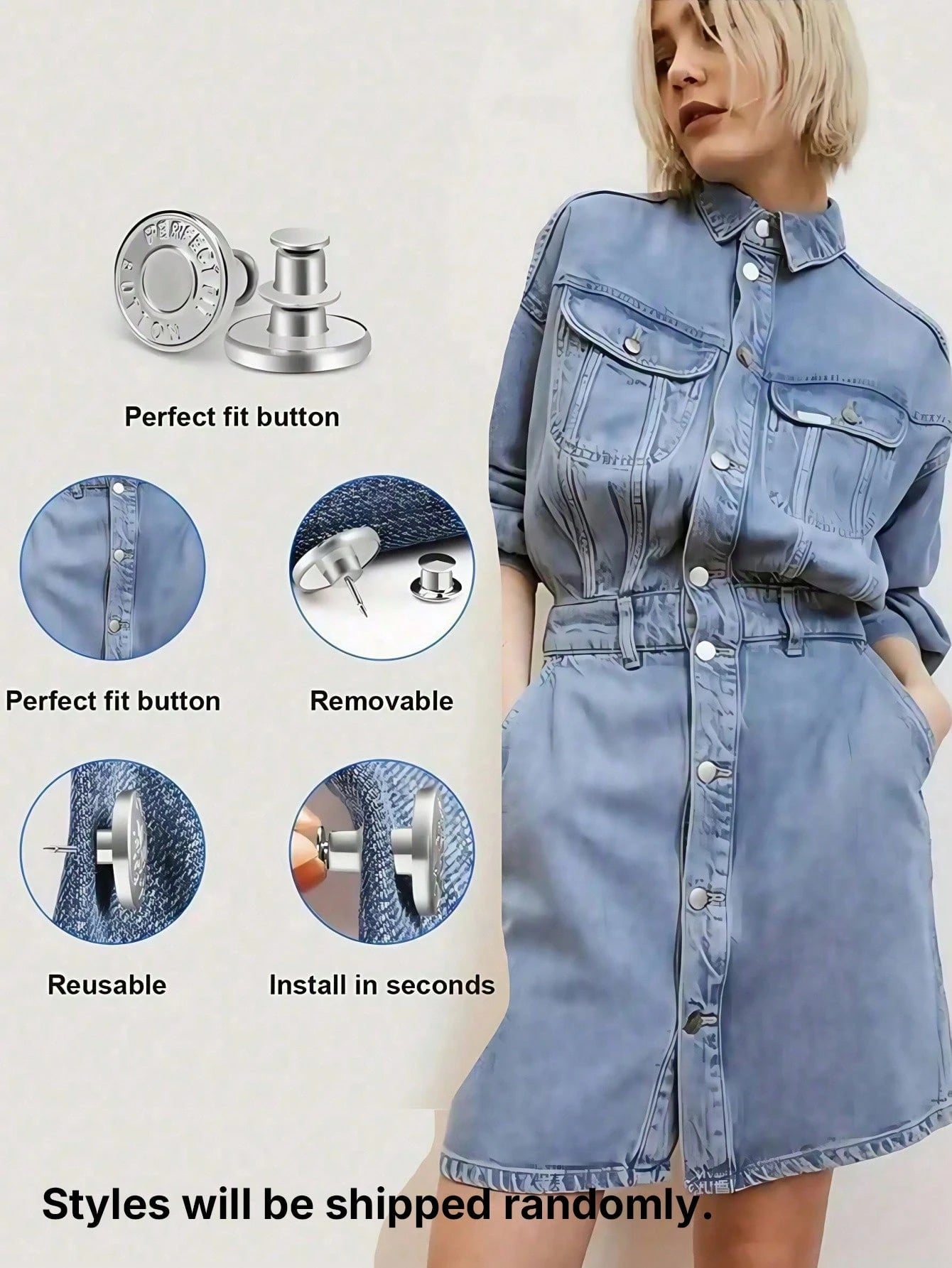 2/4/6pcs Jeans Replacement Buttons Waist Free Nail Jeans Buttons, Silver Letter Waist Buttons Multifunctional Detachable Tower Buttons Jeans Skirt Waist Adjustment Size Change Jeans Fixed Buckle, Free