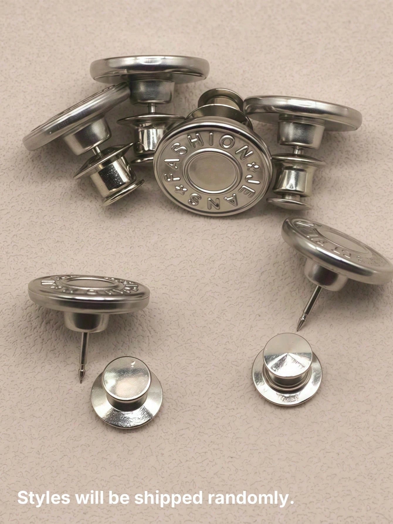 2/4/6pcs Jeans Replacement Buttons Waist Free Nail Jeans Buttons, Silver Letter Waist Buttons Multifunctional Detachable Tower Buttons Jeans Skirt Waist Adjustment Size Change Jeans Fixed Buckle, Free