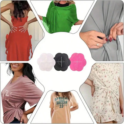 2/4/6Pcs Petal Waist Belt Clips, Shirt Tightening Buckles, Women's T-Shirt Tightening Clips, Button Clips, Multi-Functional Styling Clips, Adjustable Shirt, T-Shirt And Dress Tightener- Multiple Colo