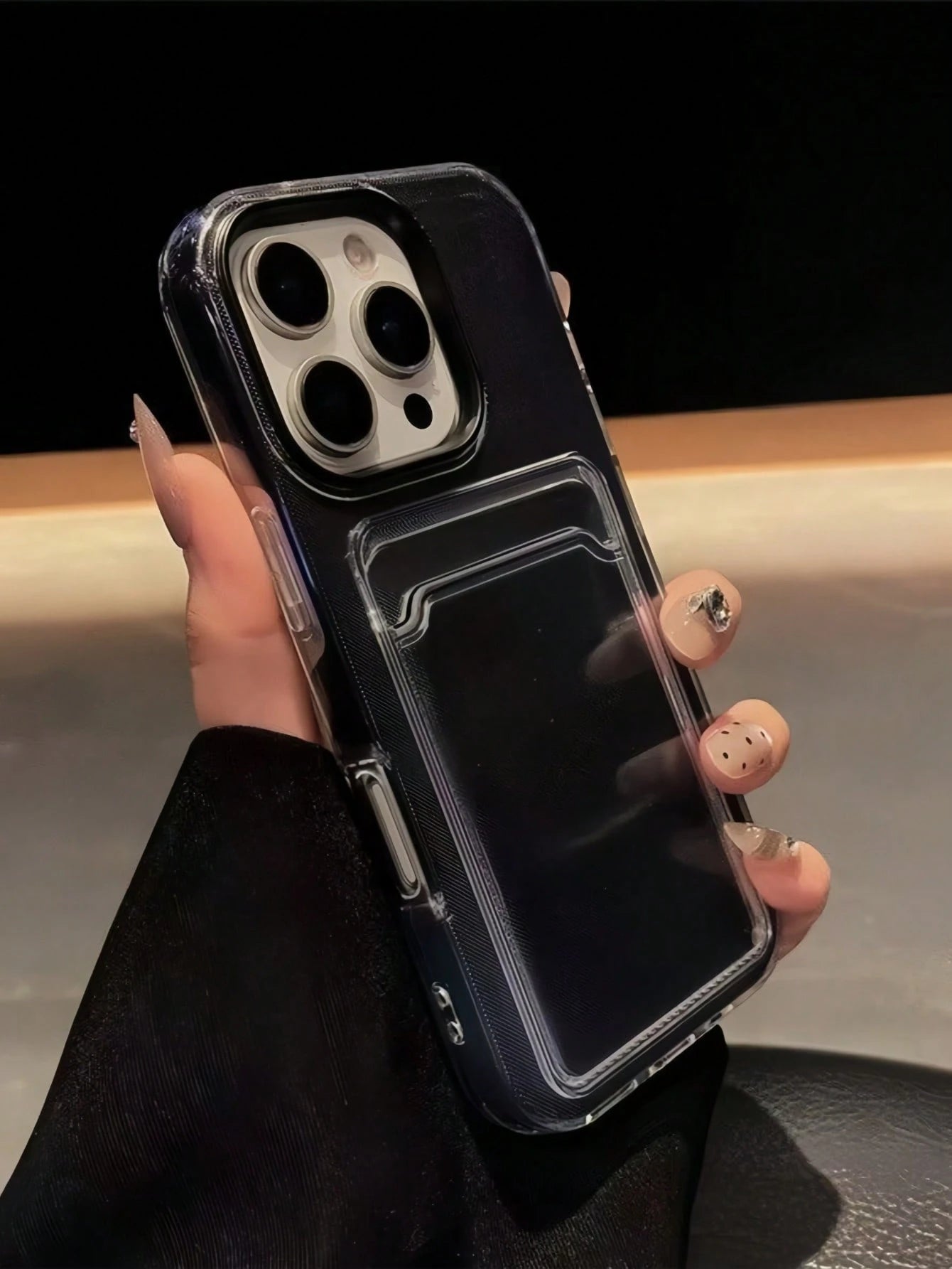 2-In-1 Candy Color Card Holder Slot Phone Case, Compatible With Apple 18 18pro 18promax/ 16, 15, 14, 13, 12, 11 Pro Max, 16 Plus, 17 17promax Minimalist Anti-Drop Transparent Soft Shell