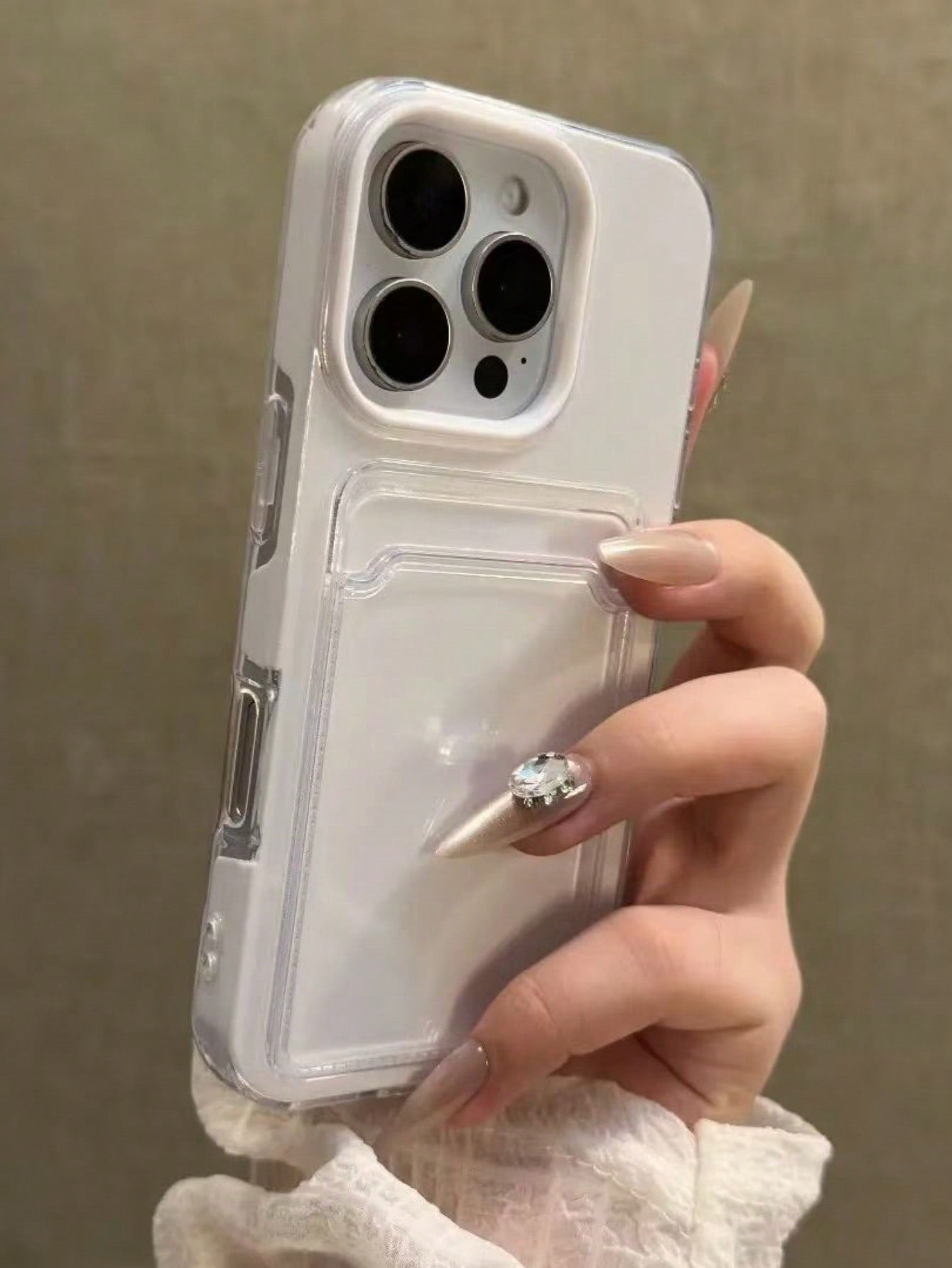 2-In-1 Candy Color Card Holder Slot Phone Case, Compatible With Apple 18 18pro 18promax/ 16, 15, 14, 13, 12, 11 Pro Max, 16 Plus, 17 17promax Minimalist Anti-Drop Transparent Soft Shell