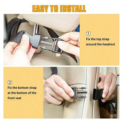 2 Pack Car Backseat Organizer With 10" Table Holder, 9 Storage Pockets Seat Back Protectors Kick Mats For Kids Toddlers, Travel Accessories,Car Storage