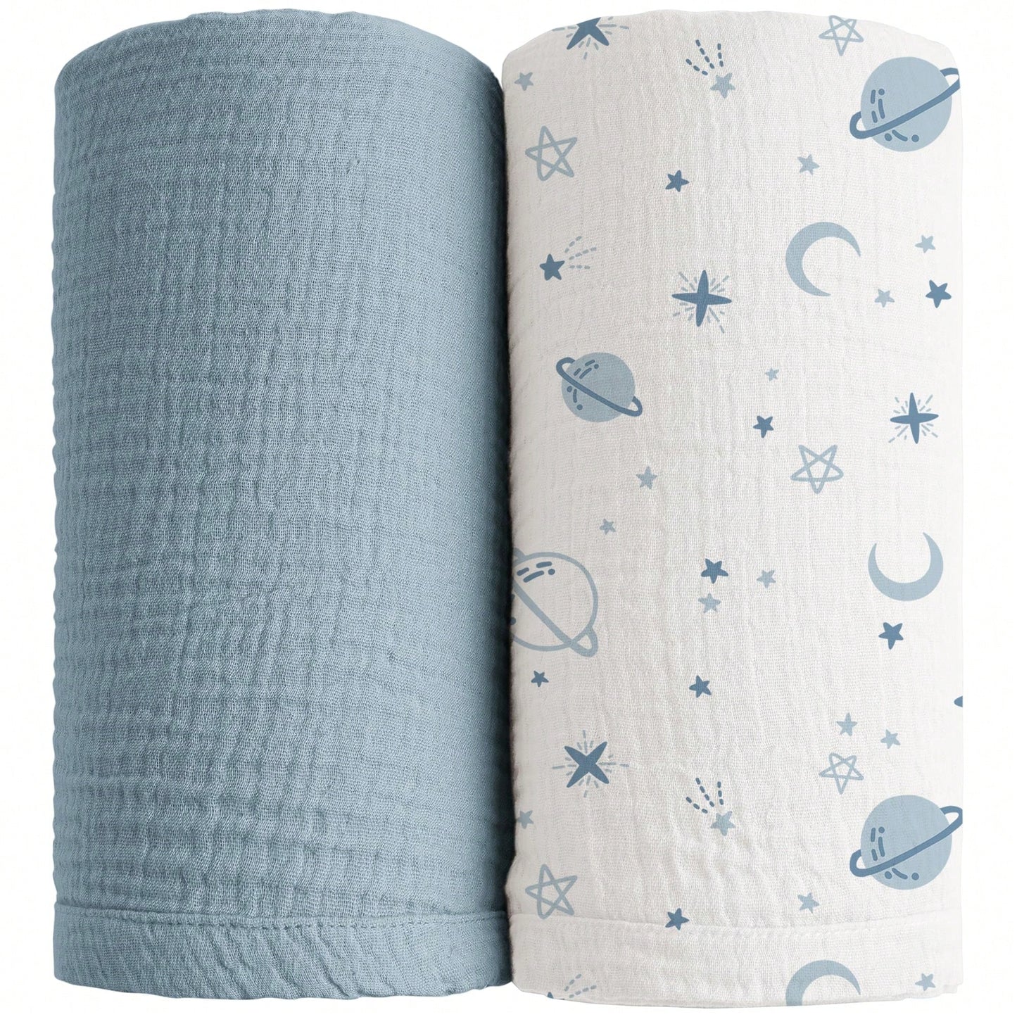 2-Pack Muslin Swaddle Blankets For Boys And Girls, Large 47 X 47 Inch Receiving Blankets, Soft Breathable Baby Swaddles For Newborns