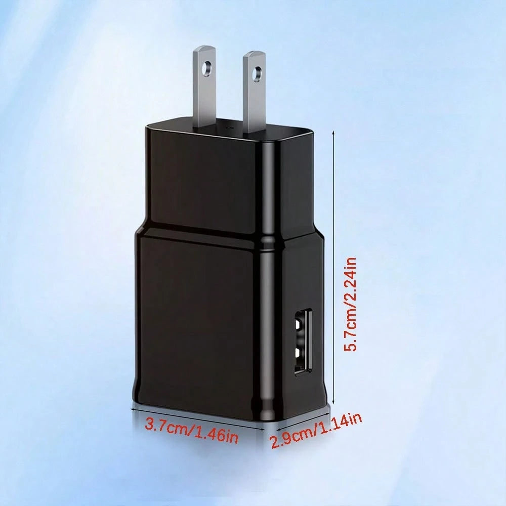 2 Pack USB A Wall Charger Plug + 2 Pack USB-A To Type-C Charging Cables, Portable Fast Charging Power Brick Adapter Compatible With Galaxy A/S Series,,, All Type C Cell Phones