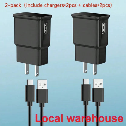 2 Pack USB A Wall Charger Plug + 2 Pack USB-A To Type-C Charging Cables, Portable Fast Charging Power Brick Adapter Compatible With Galaxy A/S Series,,, All Type C Cell Phones