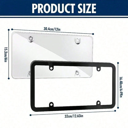 2 Pack White License Plate Frames US Standard Size, Black Inner Accent For Style, Strong ABS Plastic Build Prevents Bending And Weather Damage, Protect Plates From Road Debris And Scratches, Easy Fron