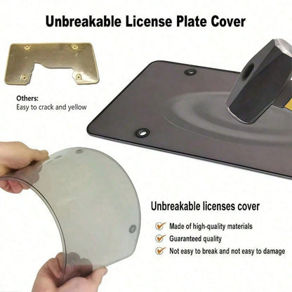 2 Pack White License Plate Frames US Standard Size, Black Inner Accent For Style, Strong ABS Plastic Build Prevents Bending And Weather Damage, Protect Plates From Road Debris And Scratches, Easy Fron