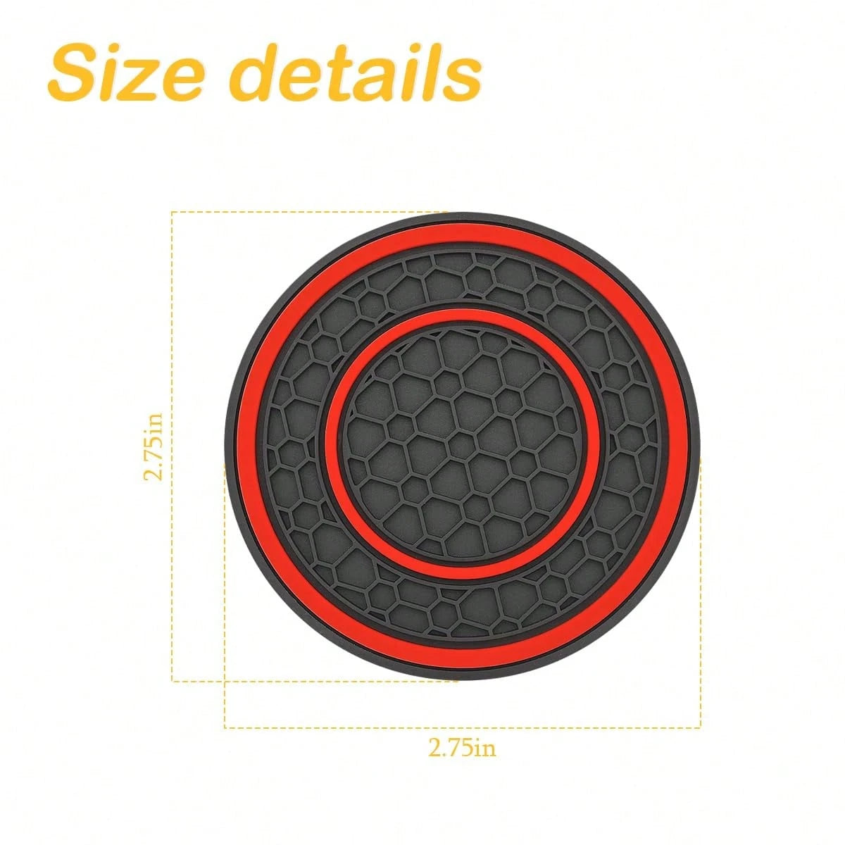 2 PCS Car Cup Holder Coaster, Cup Holder Insert, Non-Slip Cup Holders, Water Bottle Holder Pads, Universal For Vehicles, Trucks, RVs Car Interior Accessories For Women And Man Black-Red/Blue/White