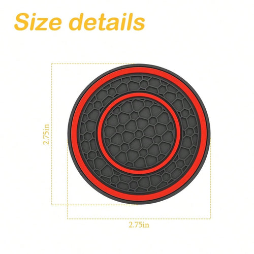 2 PCS Car Cup Holder Coaster, Cup Holder Insert, Non-Slip Cup Holders, Water Bottle Holder Pads, Universal For Vehicles, Trucks, RVs Car Interior Accessories For Women And Man Black-Red/Blue/White