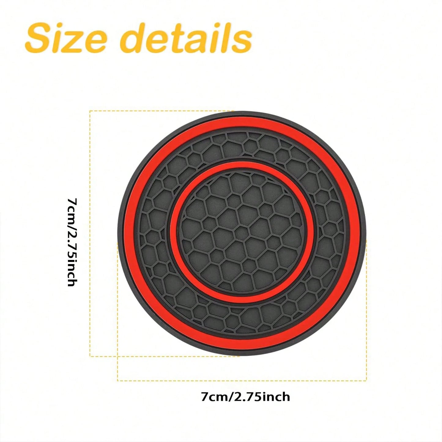 2 PCS Car Cup Holder Coaster, Cup Holder Insert, Non-Slip Cup Holders, Water Bottle Holder Pads, Universal For Vehicles, Trucks, RVs Car Interior Accessories For Women And Man Black-Red/Blue/White