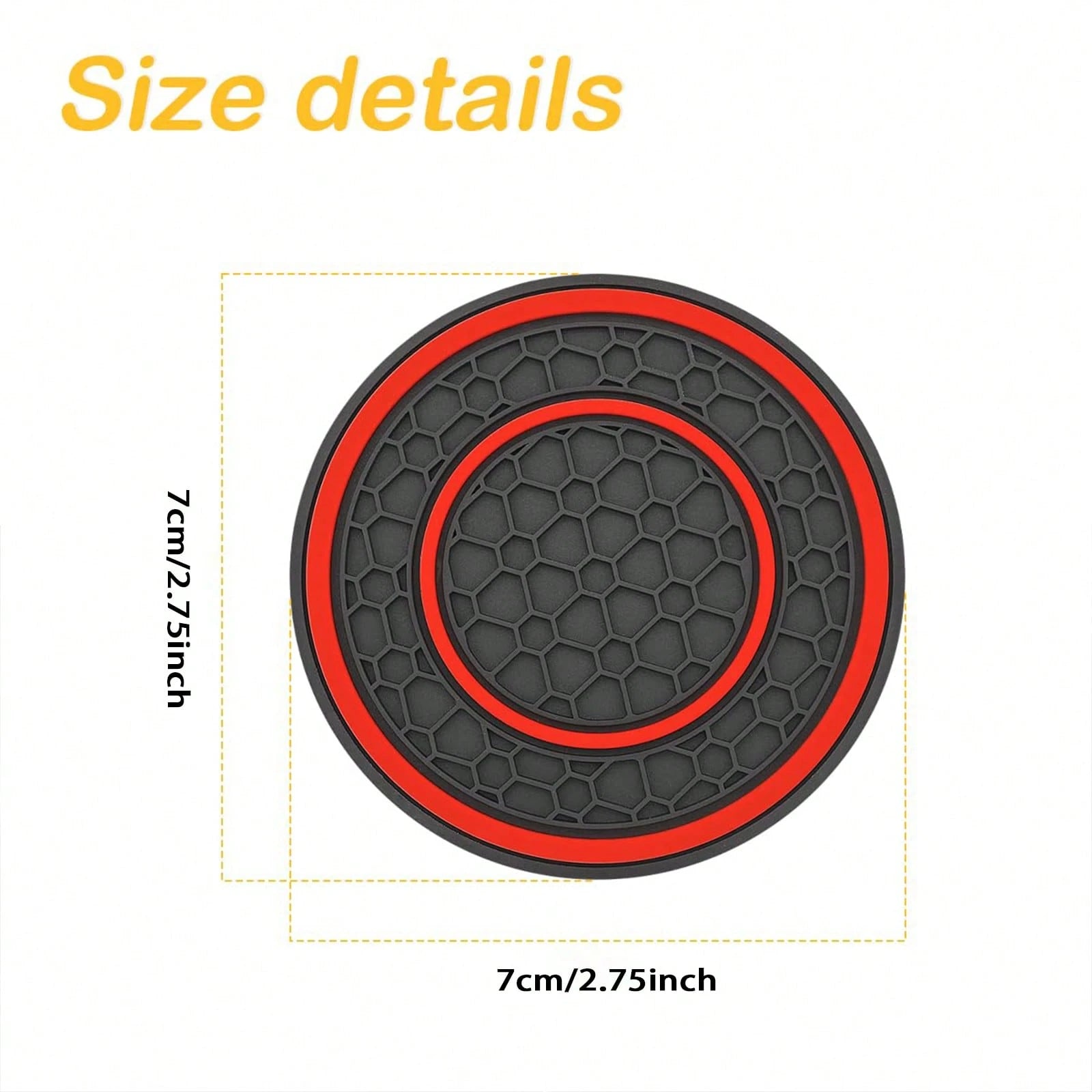 2 PCS Car Cup Holder Coaster, Cup Holder Insert, Non-Slip Cup Holders, Water Bottle Holder Pads, Universal For Vehicles, Trucks, RVs Car Interior Accessories For Women And Man Black-Red/Blue/White