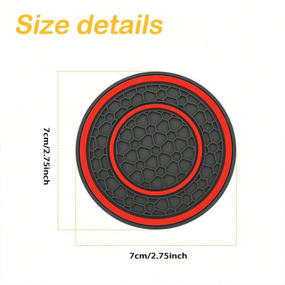 2 PCS Car Cup Holder Coaster, Cup Holder Insert, Non-Slip Cup Holders, Water Bottle Holder Pads, Universal For Vehicles, Trucks, RVs Car Interior Accessories For Women And Man Black-Red/Blue/White