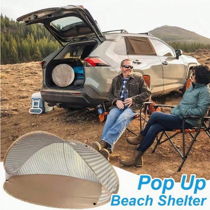 2 Person Pop Up Beach Tent, No Assembly Required Portable Sun Shade Canopy, Outdoor Shelter For Beach Picnic Park Camping & Family Leisure