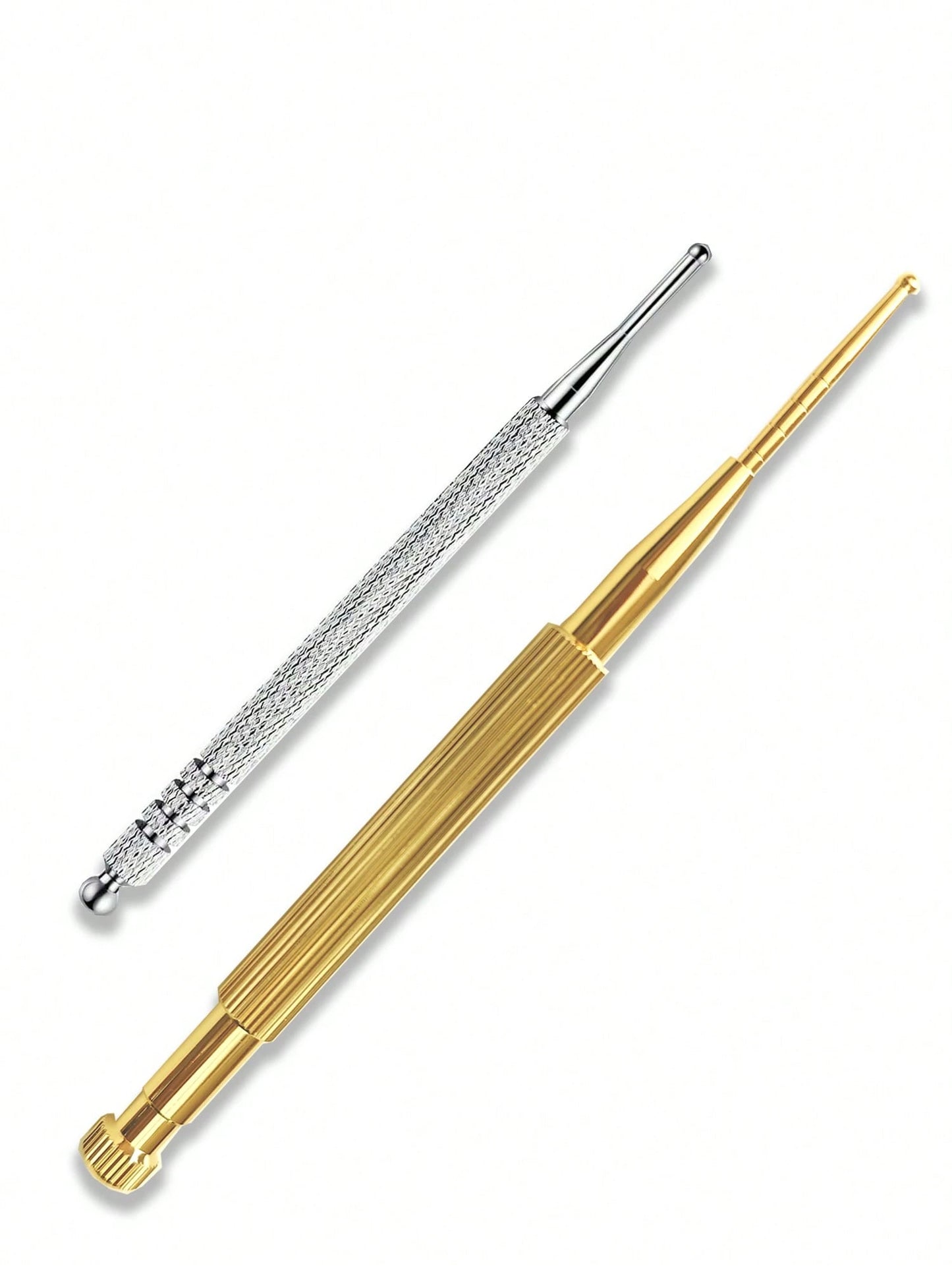 2 Pieces Facial Reflexology Massage Tool Retractable Stainless Steel Double Headed Spring Loaded Ear And Body Point Probe Pen For Home SPA