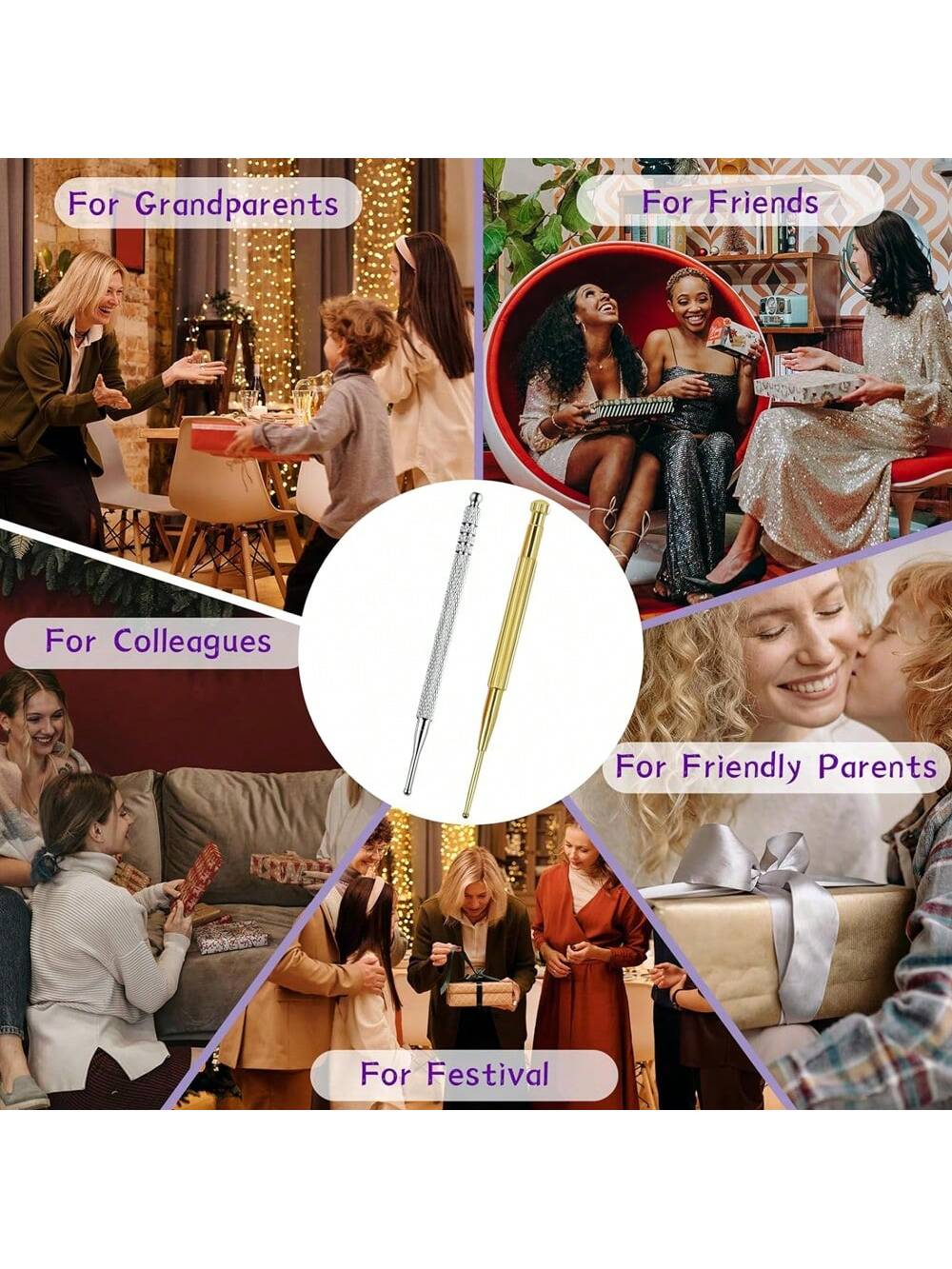 2 Pieces Facial Reflexology Massage Tool Retractable Stainless Steel Double Headed Spring Loaded Ear And Body Point Probe Pen For Home SPA