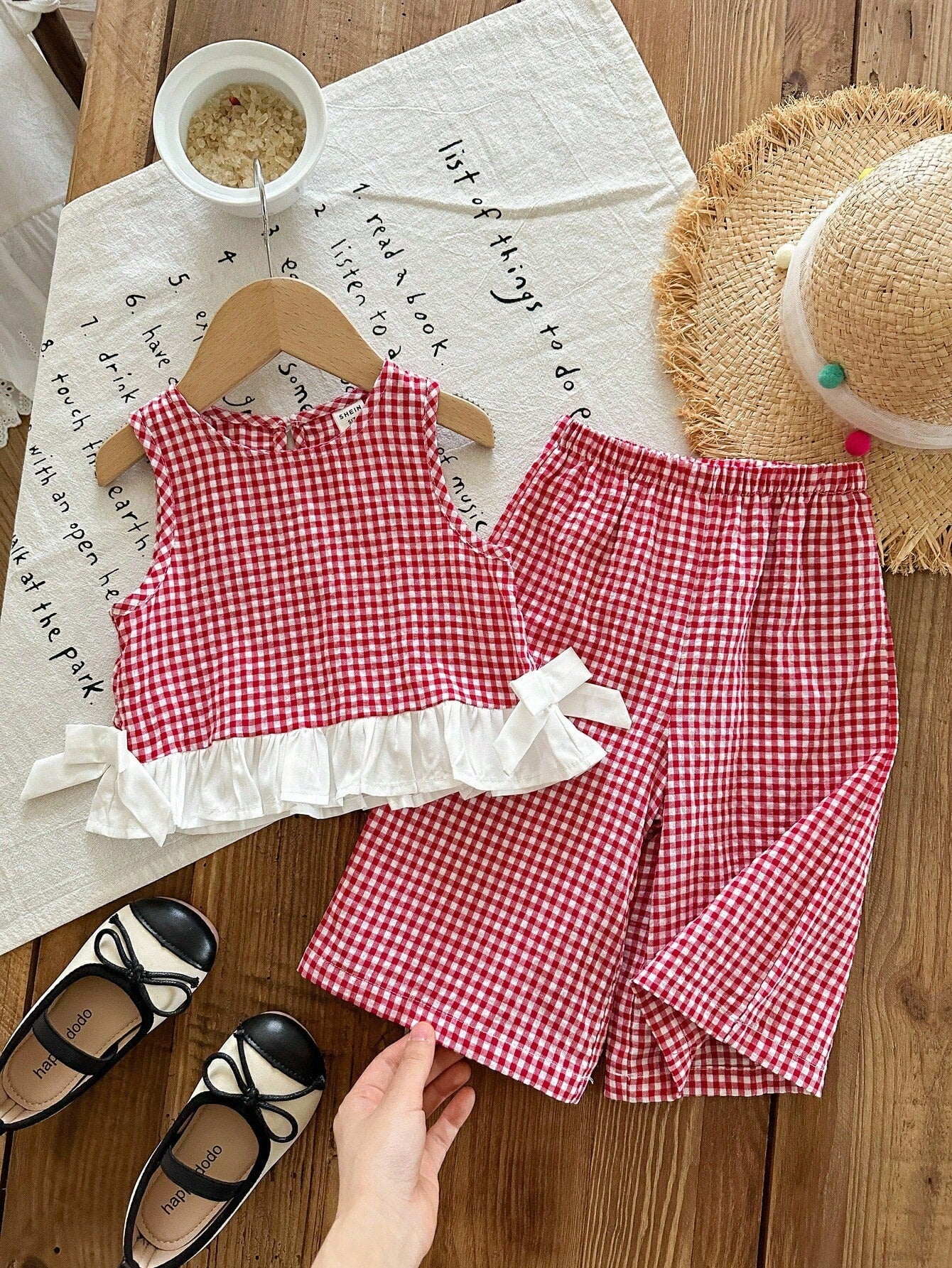 2 Pieces Set Babygirl Cute Summer Pink Bow Sleeveless Top And Elastic Waist Shorts Set