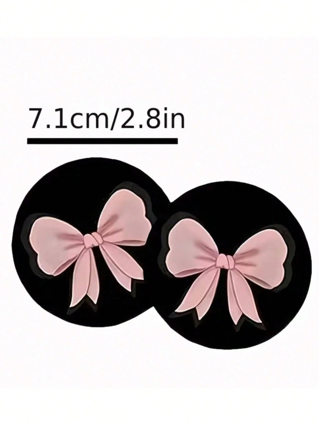 2 Sets Pink Bow-Shaped Silicone Leak-Proof Car Cup Holder, Suitable For Car Interior Decoration