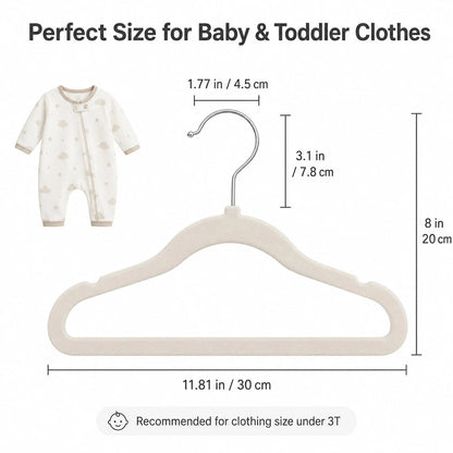 20/10pcspcs Velvet Baby Hangers, Space Saving Kids Closet Organizers For Baby Nursery, Children's Room, Bedroom, Cute Baby Essentials For Newborn