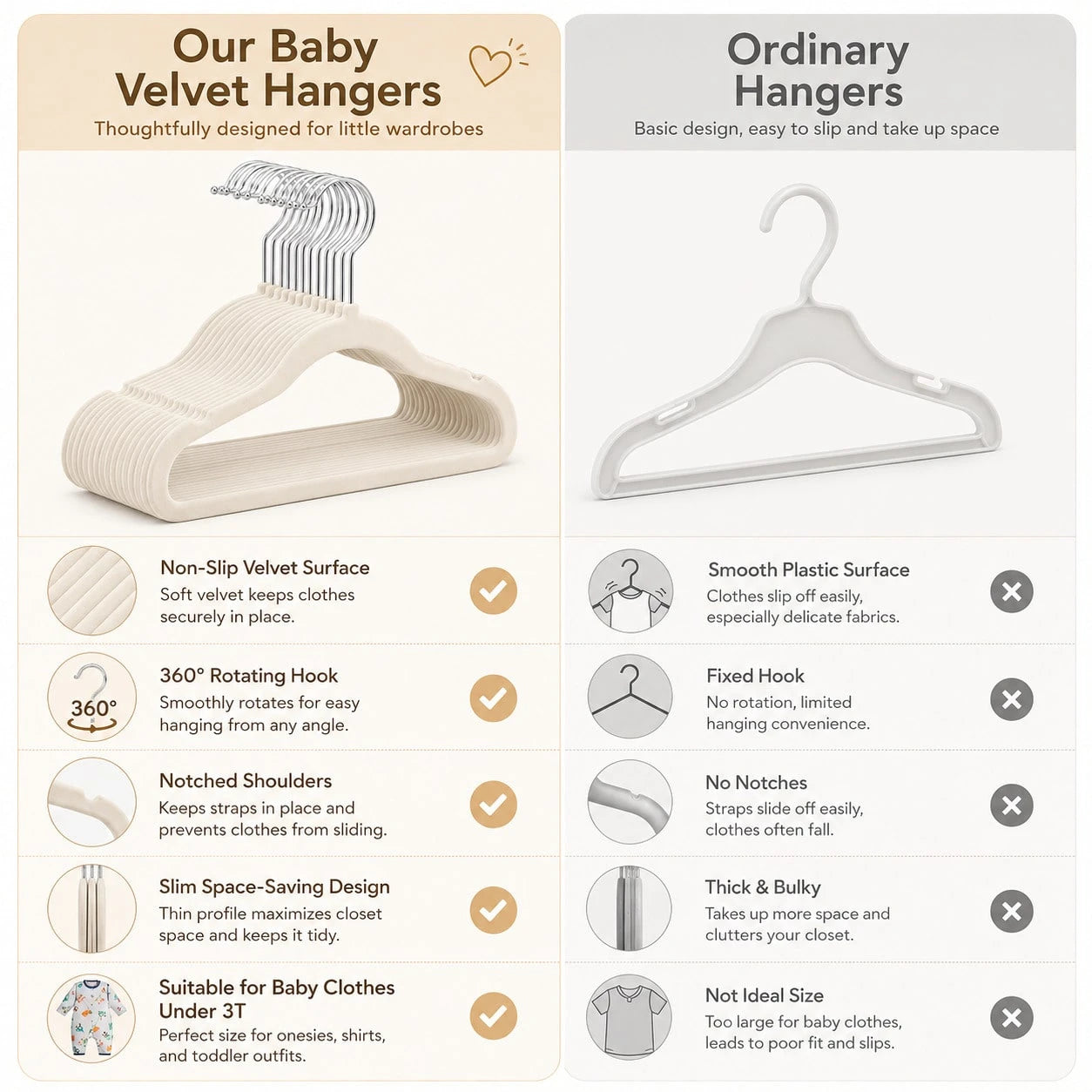 20/10pcspcs Velvet Baby Hangers, Space Saving Kids Closet Organizers For Baby Nursery, Children's Room, Bedroom, Cute Baby Essentials For Newborn