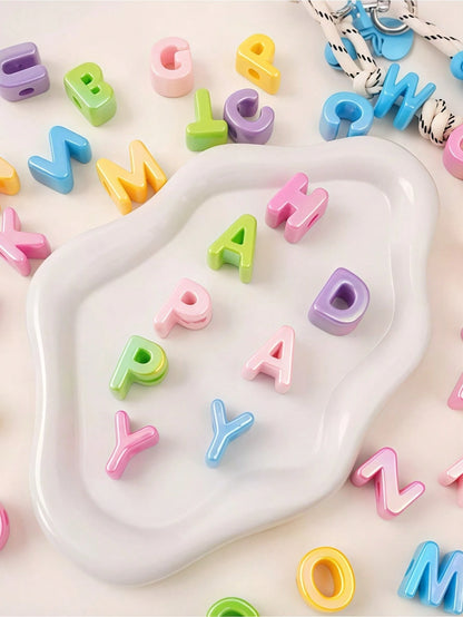 20/50pcs Random Style Acrylic Colorful Letter Beads, Includes 26 Creative English Letters (Upgraded Version), DIY Beading Accessories, Suitable For Making Bracelets, Necklaces, Keychains, Pet Collars