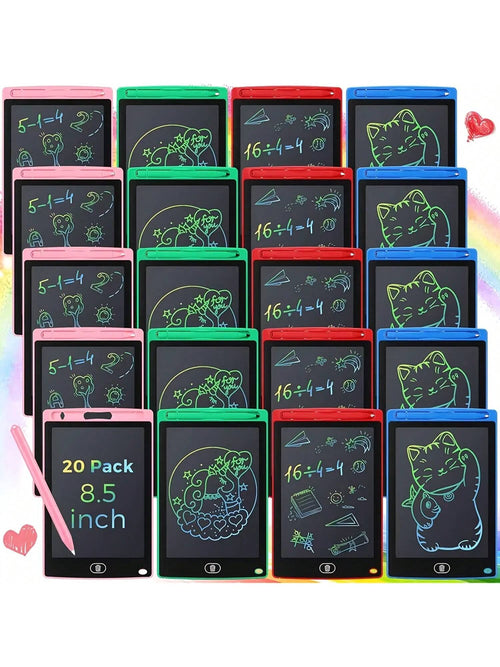 20 Pack LCD Writing Board For Kids, Doodle Board Reusable Board Screen Drawing Pad Erasable Painting Pads Educational Toy For 3-8 Years