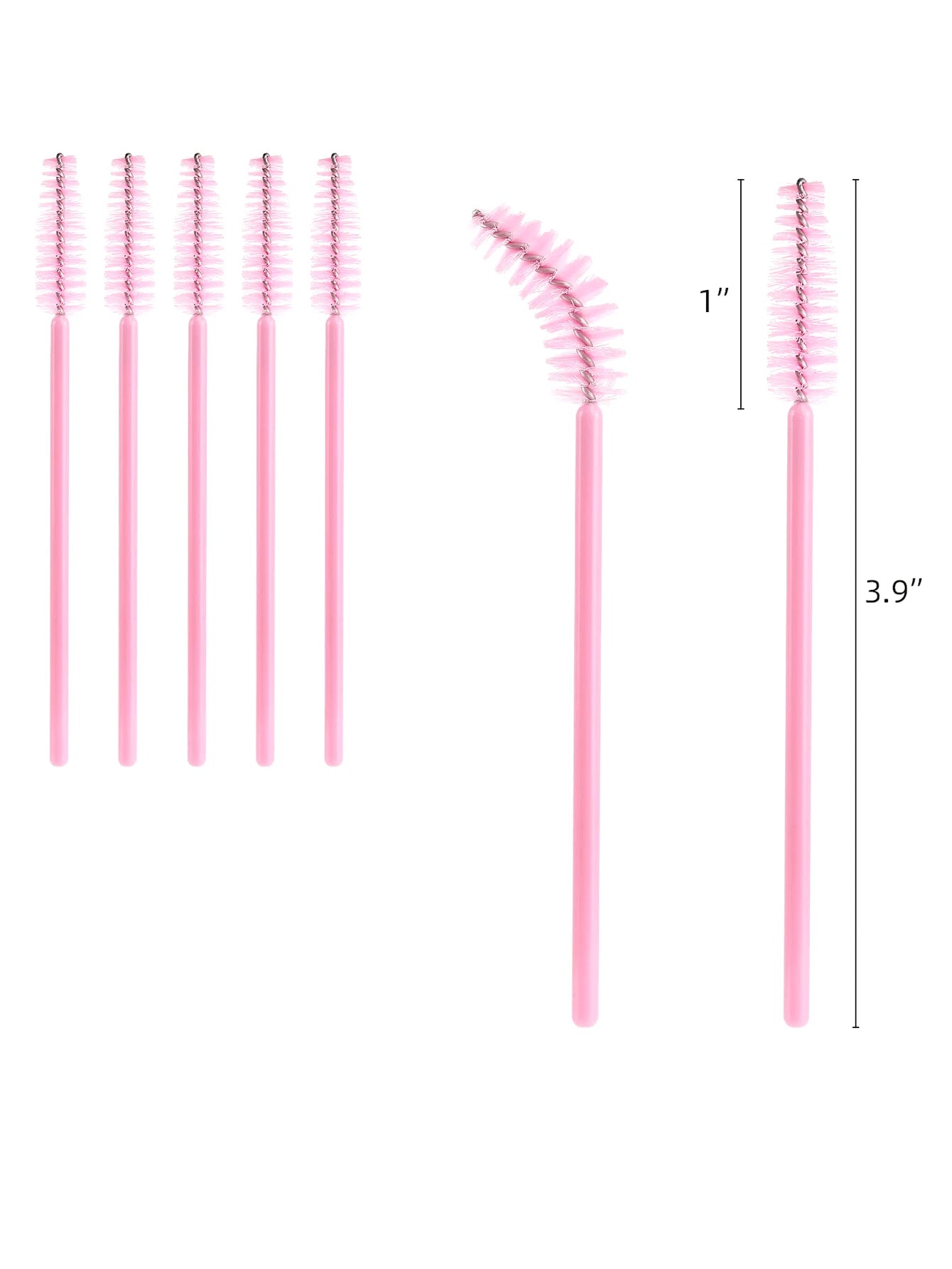 200/100/50/10pcs Set Eyelash Brushes, Eyelash Comb Brushes (With Storage Box), Flexible Disposable Eyebrow Brushes, Eyelash Extension Brushes, Eyebrow Brushes, Castor Oil Brushes (Baby Pink)