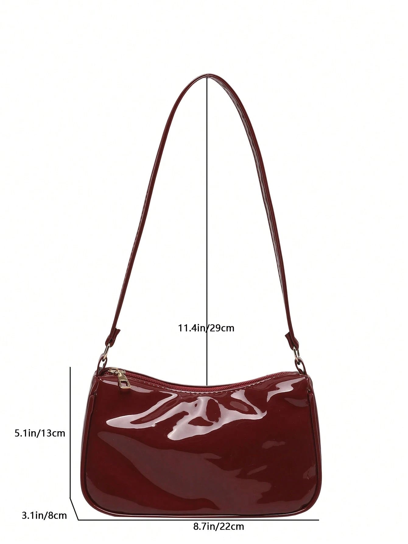 2026 Fashion New Shoulder Crossbody Bag Shiny Patent Leather High-End Luxury Women's Bag With Pendant Underarm Bag