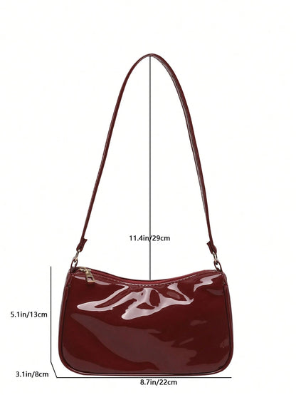2026 Fashion New Shoulder Crossbody Bag Shiny Patent Leather High-End Luxury Women's Bag With Pendant Underarm Bag