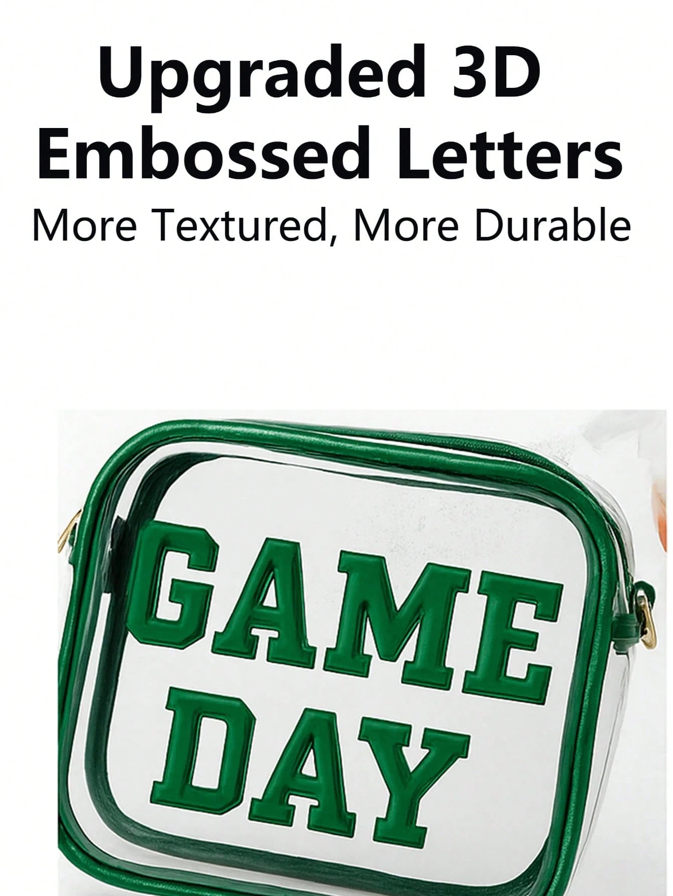 2026 New Arrival Clear Stadium Bag With Letter Patches, Stadium Approved Crossbody Purse For Concerts, Sports Events And Football Fans