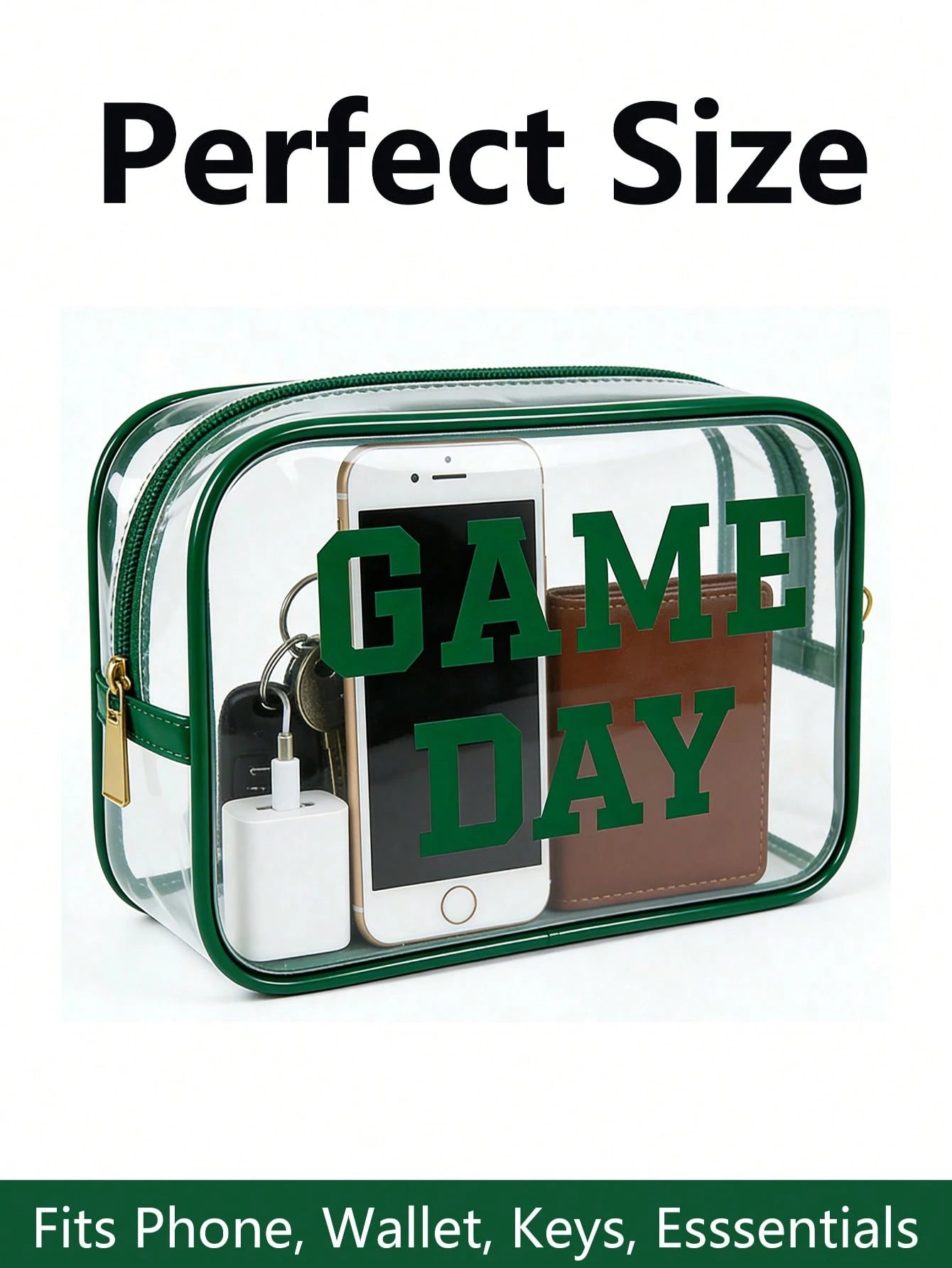 2026 New Arrival Clear Stadium Bag With Letter Patches, Stadium Approved Crossbody Purse For Concerts, Sports Events And Football Fans