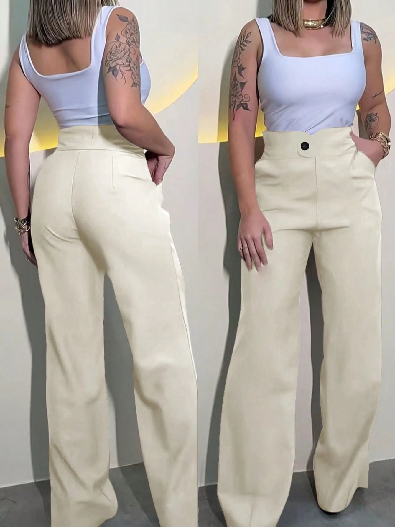 2026 New High-Waisted Wide-Leg Pants For Women, Designed For Workplace/Office, Creates A Chic And Fashionable Look, Making You Look Slender And Confident Spring Black