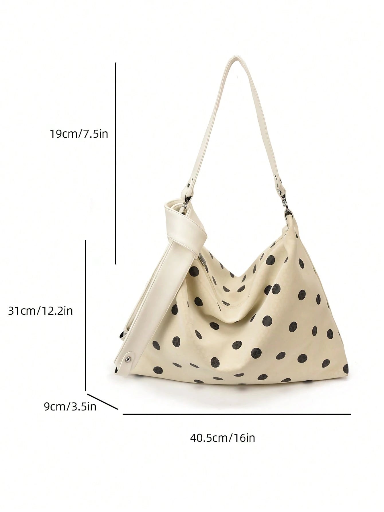 2026 New Korean Style Casual Fashion Cute Polka Dot Commuter Shoulder Bag Large Capacity Tote Bag Underarm Bag