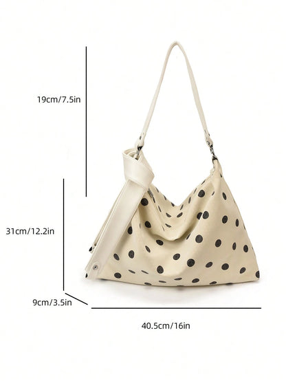2026 New Korean Style Casual Fashion Cute Polka Dot Commuter Shoulder Bag Large Capacity Tote Bag Underarm Bag
