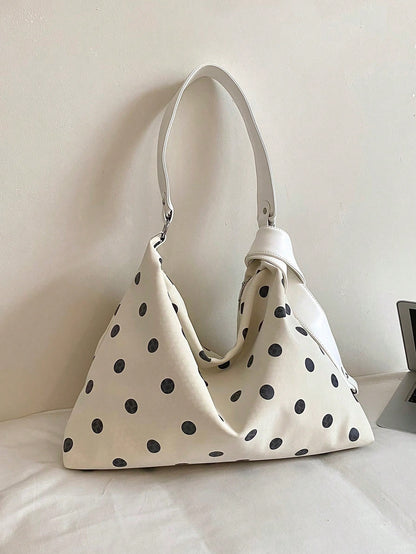 2026 New Korean Style Casual Fashion Cute Polka Dot Commuter Shoulder Bag Large Capacity Tote Bag Underarm Bag
