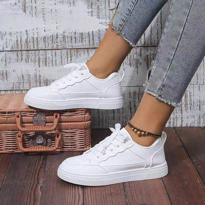 2026 New Style Women's White Shoes, Casual Sports Shoes,Low-Top Flats, Fashionable White Shoes, Daily Wear Women's Shoes, Breathable Sneakers
