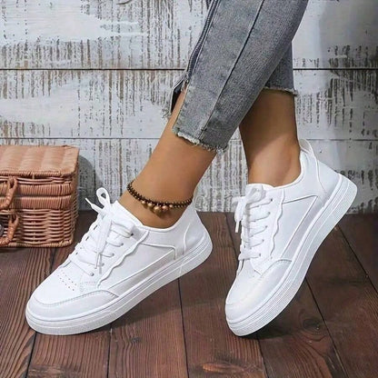 2026 New Style Women's White Shoes, Casual Sports Shoes,Low-Top Flats, Fashionable White Shoes, Daily Wear Women's Shoes, Breathable Sneakers