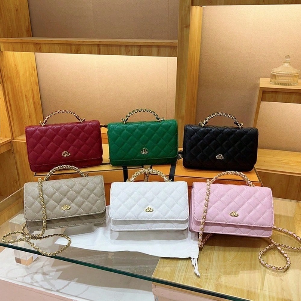 2026 New Women Fashion Bag, Versatile Shoulder Crossbody Purse, Luxury Diamond Lattice Chain Square Bag, Ideal Gift