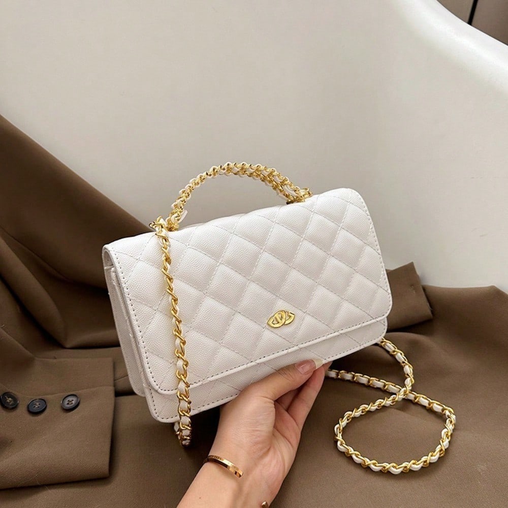 2026 New Women Fashion Bag, Versatile Shoulder Crossbody Purse, Luxury Diamond Lattice Chain Square Bag, Ideal Gift