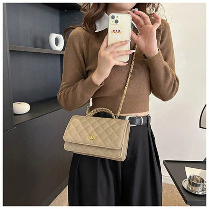 2026 New Women Fashion Bag, Versatile Shoulder Crossbody Purse, Luxury Diamond Lattice Chain Square Bag, Ideal Gift